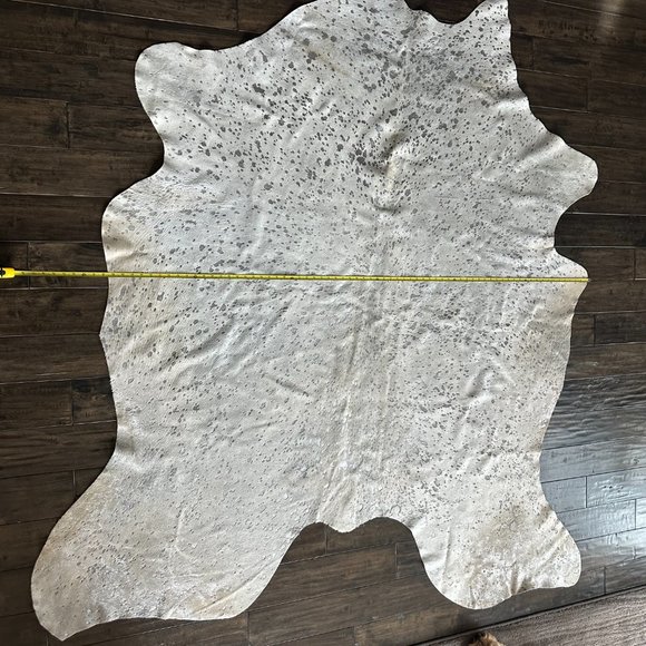 Beautiful Gray Hair on Hide Leather Cowhide Rug - NWOT - Picture 7 of 13